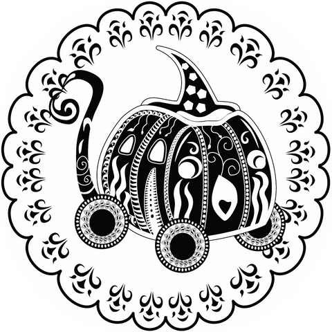 Fairy Tale Pumpkin Carriage Temporary Tatoo Sticker (Single)